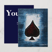 ポーカー夜の招待状 招待状 (正面/裏面)