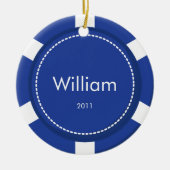 ポーカー用のチップのクリスマスのオーナメント セラミックオーナメント (正面)