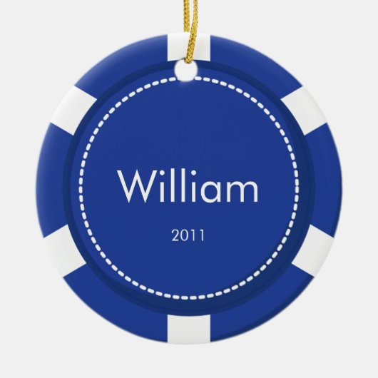 ポーカー用のチップのクリスマスのオーナメント セラミックオーナメント (正面)