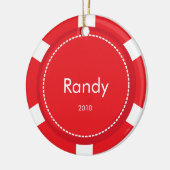 ポーカー用のチップのクリスマスのオーナメント セラミックオーナメント (左)