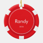 ポーカー用のチップのクリスマスのオーナメント セラミックオーナメント (裏面)