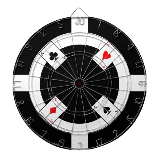 ポーカー用のチップ-黒 ダーツボード (正面)