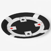 ポーカー用のチップ-黒 ペーパープレート (アングル)