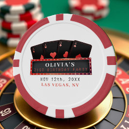 ポーカー・エース・レッド＆ブラック 21歳の誕生日パーティー 白 ポーカーチップ