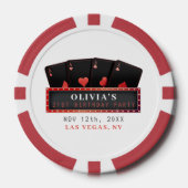 ポーカー・エース・レッド＆ブラック 21歳の誕生日パーティー 白 ポーカーチップ (正面)