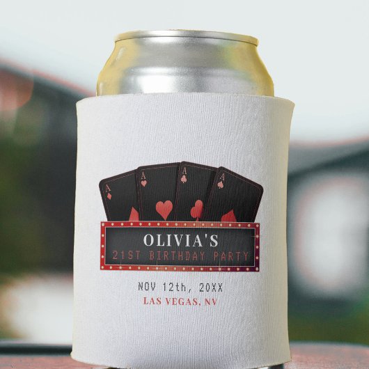 ポーカー・エース・レッド＆ブラック 21歳の誕生日パーティー 白 缶クーラー