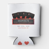 ポーカー・エース・レッド＆ブラック 21歳の誕生日パーティー 白 缶クーラー (正面)