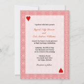 ポーカー カードのクイーンとハートのキングのウェディング 招待状 (裏面)