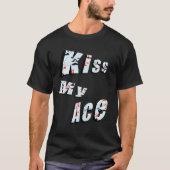 ポーカー キス マイ エース おもしろ メンズ ブラック Tシャツ (正面)