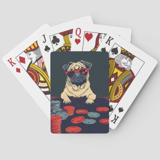 ポーカー・チップとパグ トランプ (裏面)