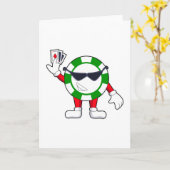 ポーカー チップとポーカー カード (黄色い花)