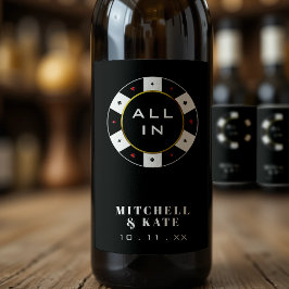 ポーカー チップ オール イン ウェディング ブラック ワインラベル