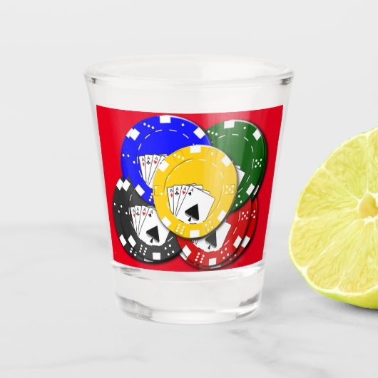ポーカー チップ ショットグラス (正面)