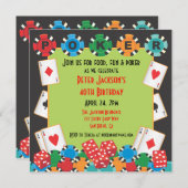 ポーカー パーティー ギャンブル ご招待 招待状 (正面/裏面)