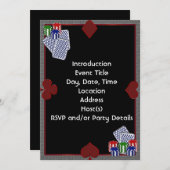 ポーカー パーティー 招待状 テンプレート (正面/裏面)