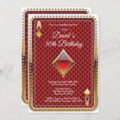 ポーカー プレイ カード カジノ バースデー インビテーション (正面/裏面)