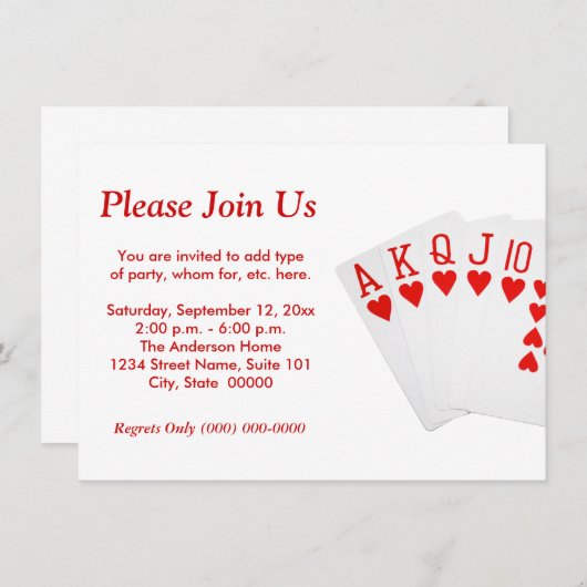 ポーカー 招待状 (正面/裏面)