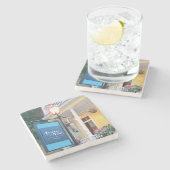 ポーガンのポーチレストランCharleston, SC.コースター ストーンコースター (横)