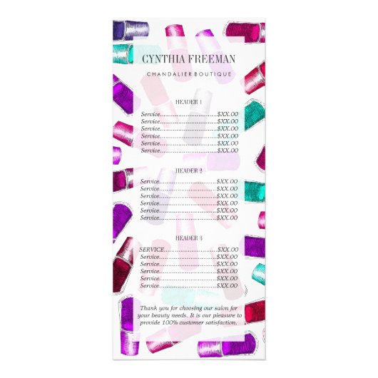 ポーガーリーランかわいらし色彩の鮮やかド水彩 ラックカード (正面)