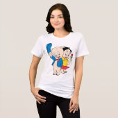 ポーキーピグ&ペチュニア トライブレンドTシャツ (正面全面)