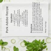 ポークアドボレシピ キッチンタオル (折り畳み)