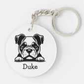 ポークサー・テリア・パピーパーソナライズされた キーホルダー (裏面)