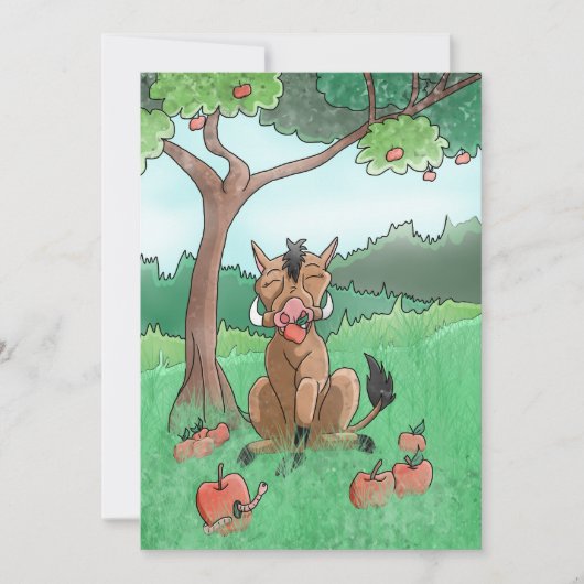 ポークチョップおよび彼女のりんご サンキューカード (正面)