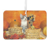 ポークチョップかわいい猫秋/感謝祭 カーエアーフレッシュナー (裏面)