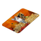 ポークチョップかわいい秋/秋の猫/子猫 マグネット (左側)