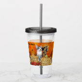 ポークチョップの秋 – 猫アクリルタンブラー アクリルタンブラー (正面)