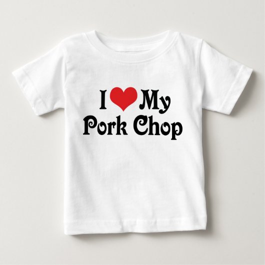ポークチョップ大好き ベビーTシャツ (正面)