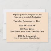 ポークチョップ秋/秋/感謝祭の猫 招待状 (裏面)