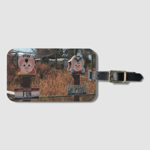 ポークチョップ、おもしろい豚、アイダホおもしろいシンボルや象徴 ラゲッジタグ