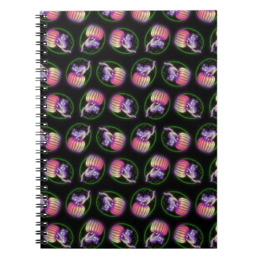 ポークドハロウィーンキャットオンパンプキンスケッチ ノートブック (正面)