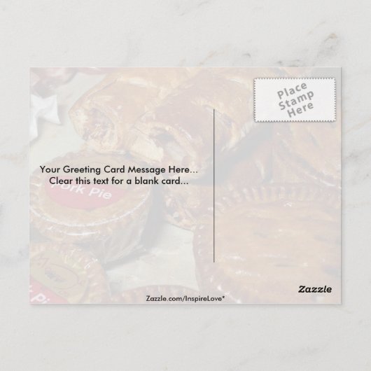 ポークパイとソーセージ転が ポストカード (裏面)