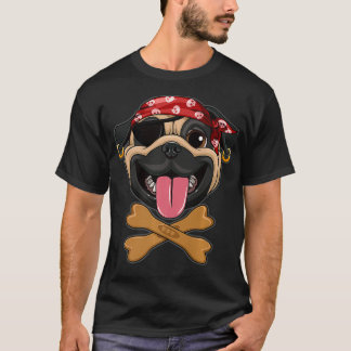 ポークパイレーツハロウィーンの衣装スカルドッグビスケット Tシャツ