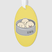 ポークパンの点心の中国のな朝食によってはbbqのパンが蒸気を発しました オーナメント (正面)