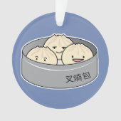 ポークパンの点心の中国のな朝食によってはbbqのパンが蒸気を発しました オーナメント (正面)