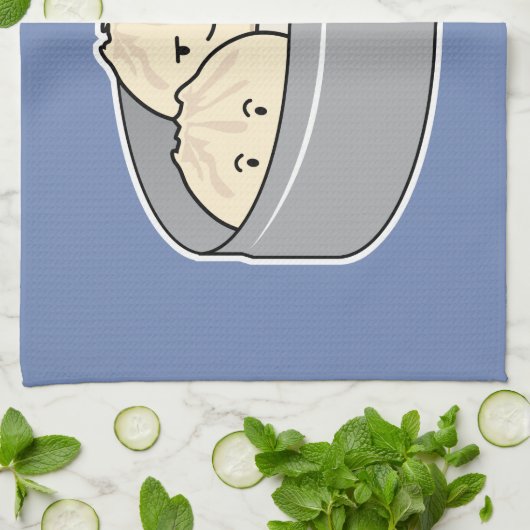 ポークパンの点心の中国のな朝食によってはbbqのパンが蒸気を発しました キッチンタオル (折り畳み)