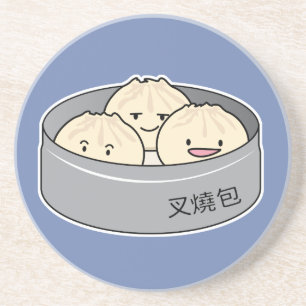 ポークパンの点心の中国のな朝食によってはbbqのパンが蒸気を発しました コースター