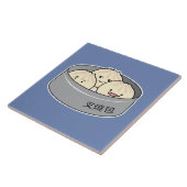 ポークパンの点心の中国のな朝食によってはbbqのパンが蒸気を発しました タイル (側面)