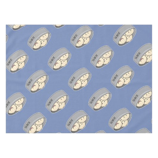 ポークパンの点心の中国のな朝食によってはbbqのパンが蒸気を発しました テーブルクロス (正面(横))