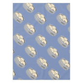 ポークパンの点心の中国のな朝食によってはbbqのパンが蒸気を発しました テーブルクロス (正面)