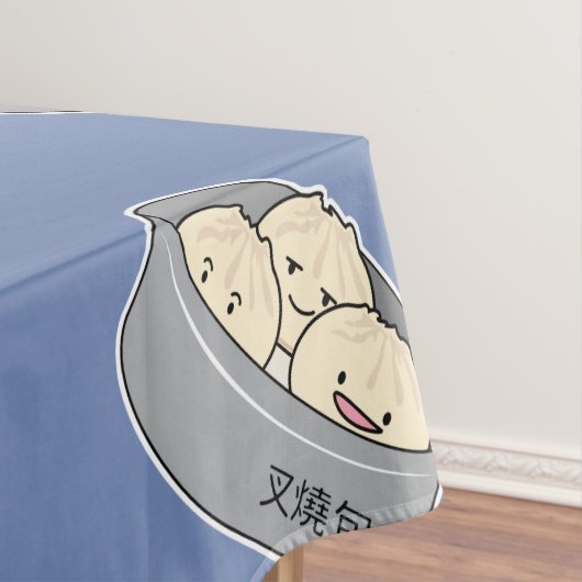 ポークパンの点心の中国のな朝食によってはbbqのパンが蒸気を発しました テーブルクロス (インサイチュ)