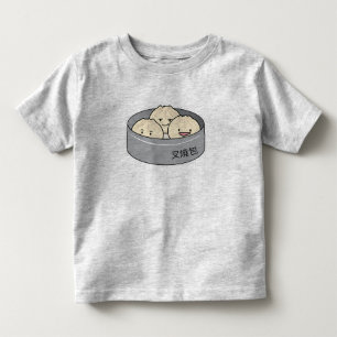 ポークパンの点心の中国のな朝食によってはbbqのパンが蒸気を発しました トドラーTシャツ