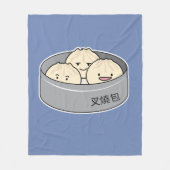 ポークパンの点心の中国のな朝食によってはbbqのパンが蒸気を発しました フリースブランケット (正面)