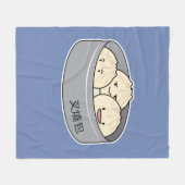 ポークパンの点心の中国のな朝食によってはbbqのパンが蒸気を発しました フリースブランケット (正面(横))