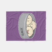 ポークパンの点心の中国のな朝食によってはbbqのパンが蒸気を発しました フリースブランケット (正面(横))