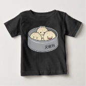 ポークパンの点心の中国のな朝食によってはbbqのパンが蒸気を発しました ベビーTシャツ (正面)