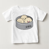 ポークパンの点心の中国のな朝食によってはbbqのパンが蒸気を発しました ベビーTシャツ (正面)